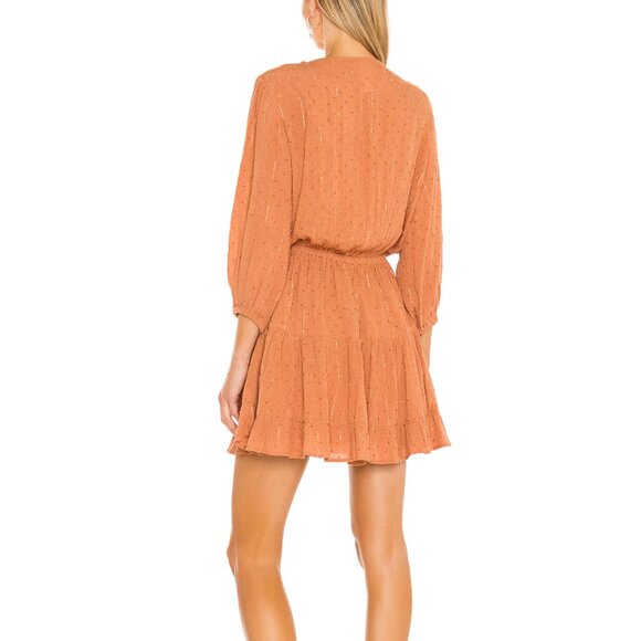 L Space Stay Golden Tie-Front Mini Dress in Putty - Picture 3 of 7